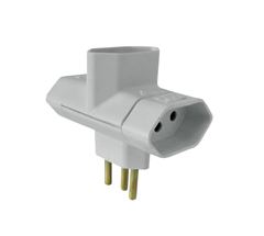 Pino Adaptador Ilumi Tipo T 3 Pinos 10a Cinza